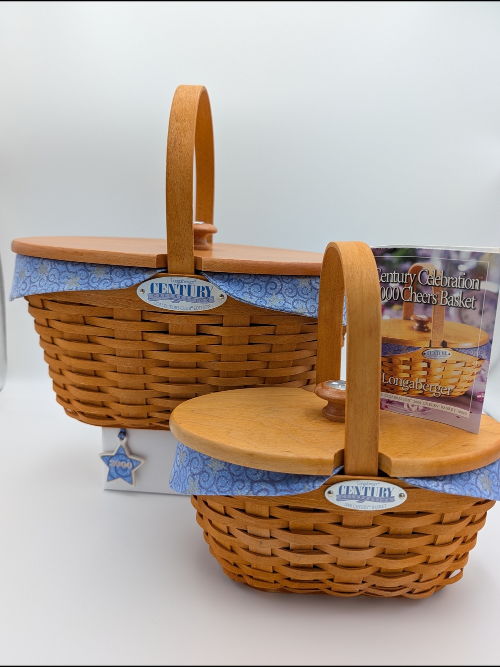 Longaberger Set Of 2, Century 2000 Collectors Club & Cheers Celebration Baskets